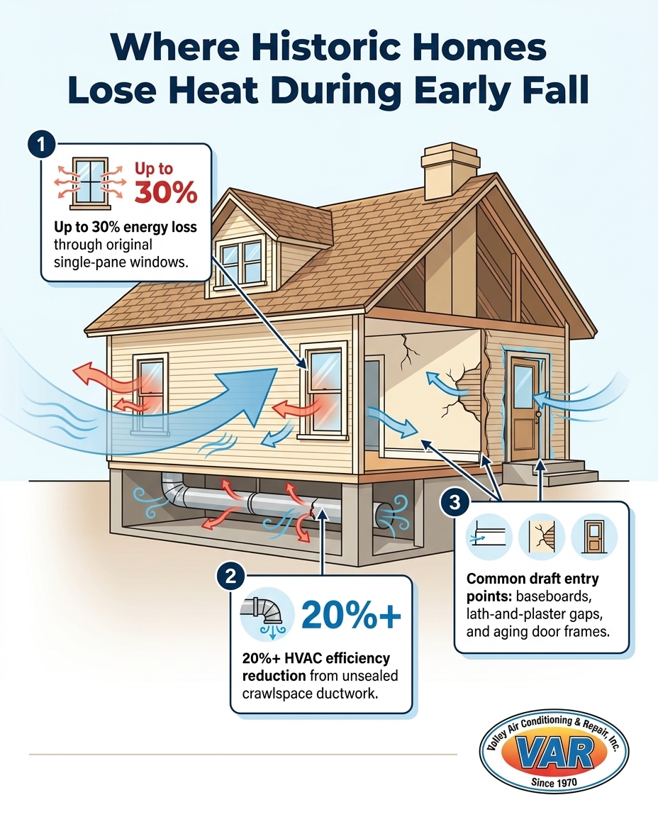 Where Historic Homes Lose Heat During Early Fall