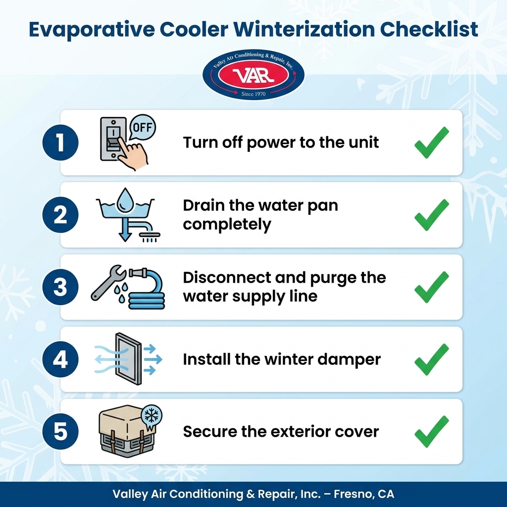 Evaporative Cooler Winterization Checklist