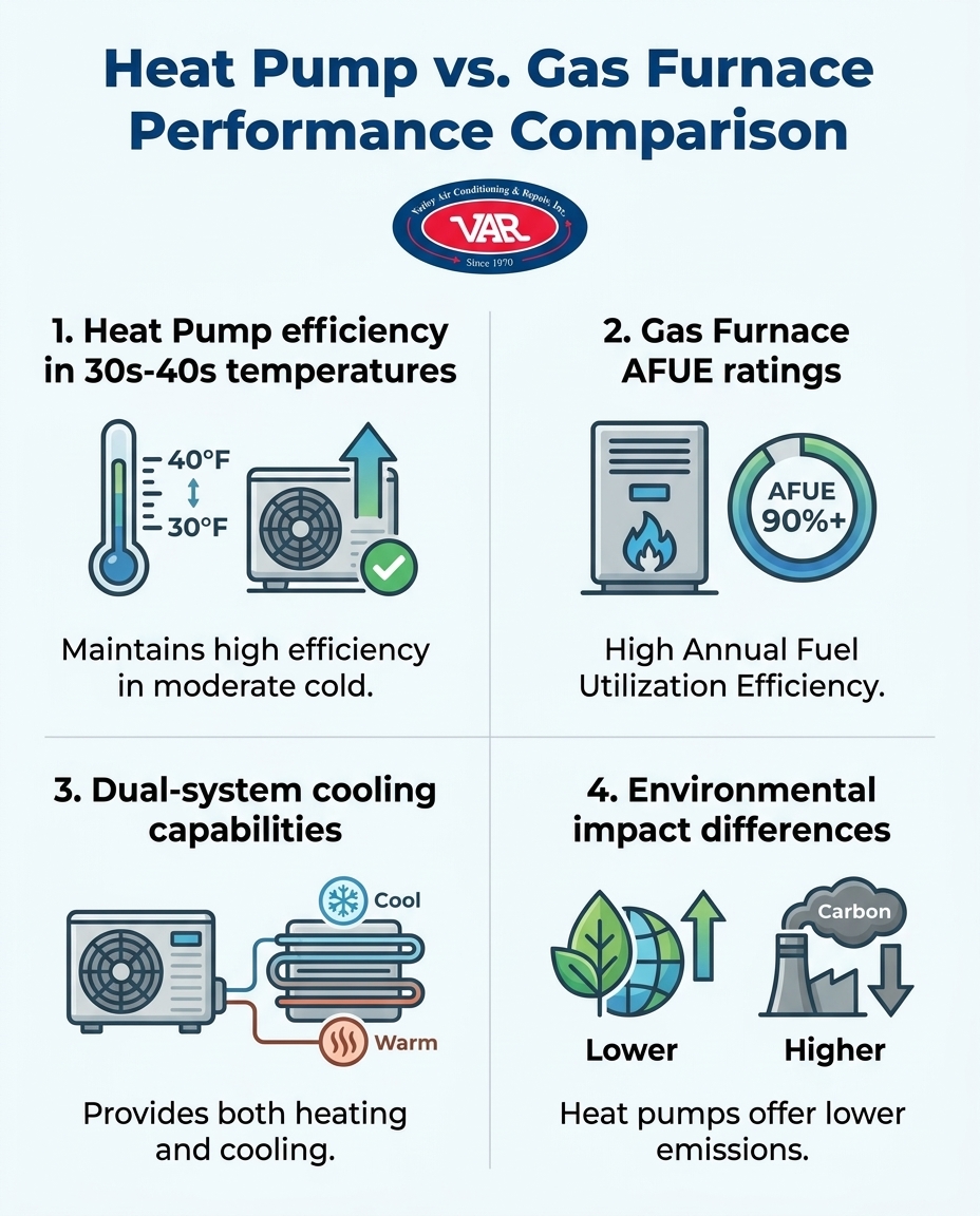 Heat Pump vs. Gas Furnace Performance Comparison