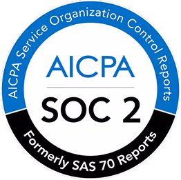 AICPA SOC 2 badge - American Institute of Certified Public Accountants - System and Organization Controls 2