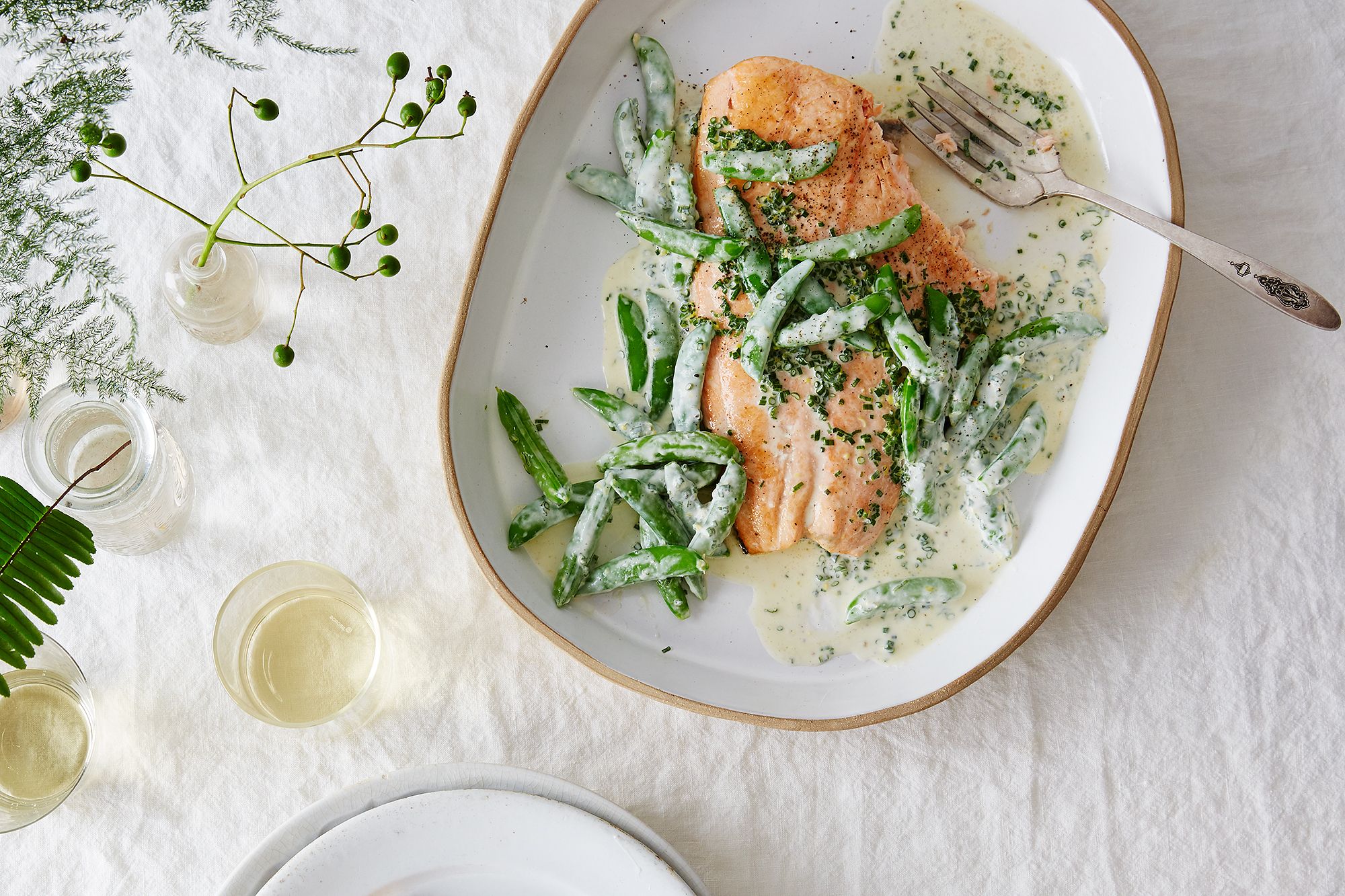 Salmon Fillet with Snap Peas