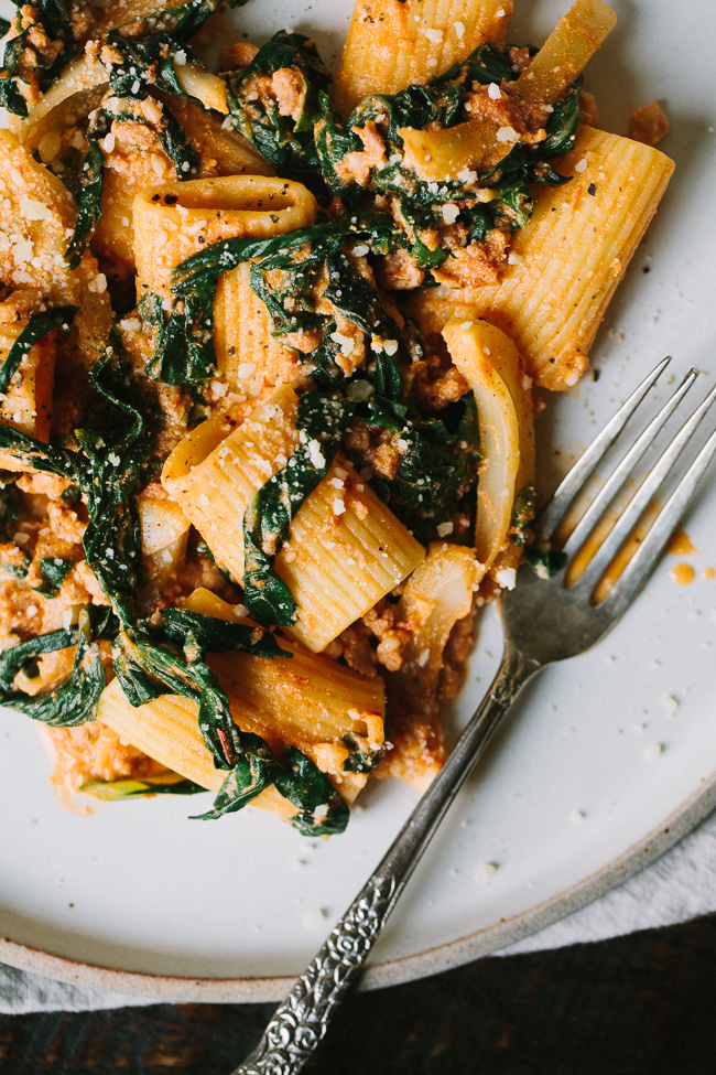 Swiss Chard Fennel Sausage Pasta