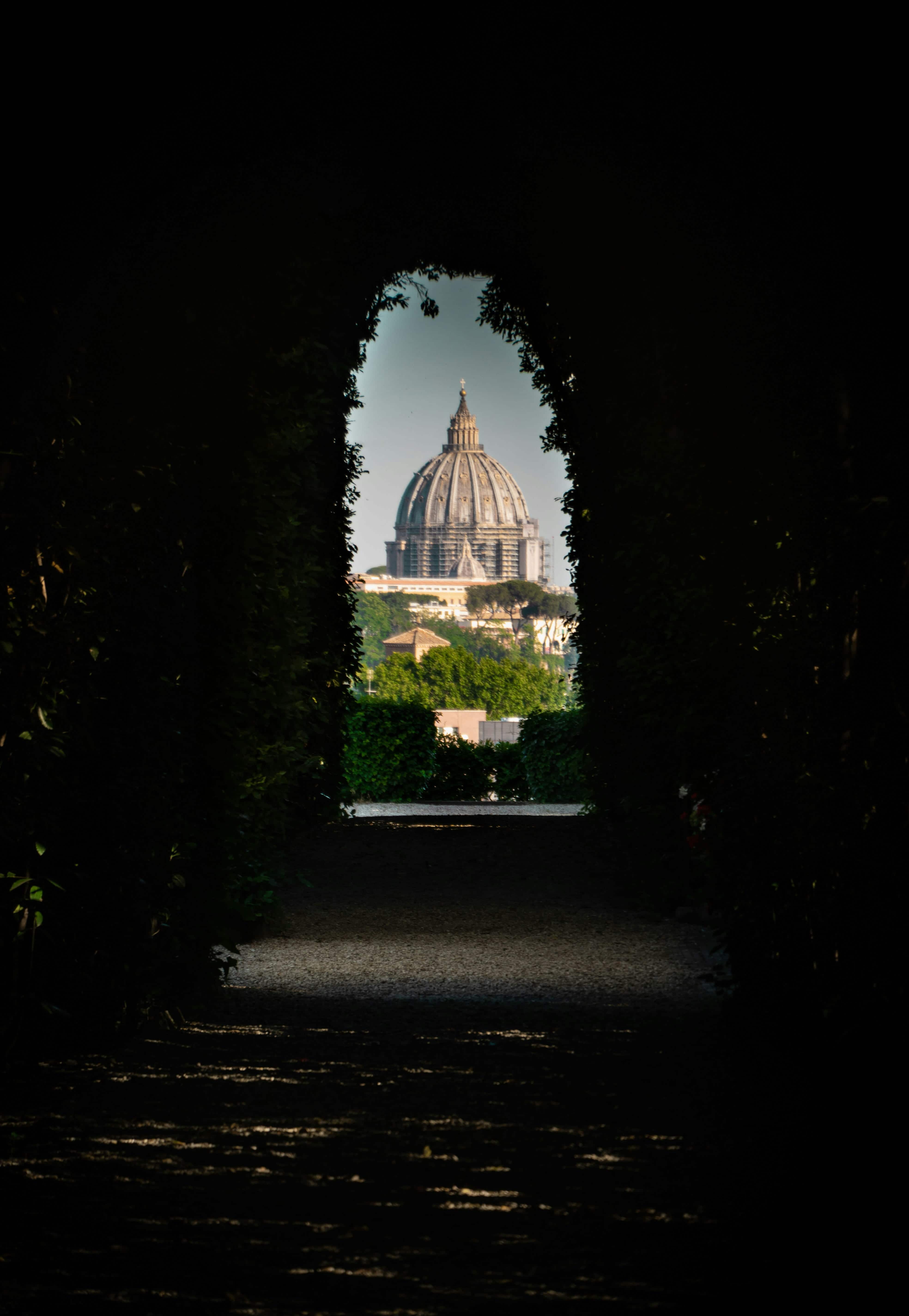 Historic Rome cityscape at golden hour