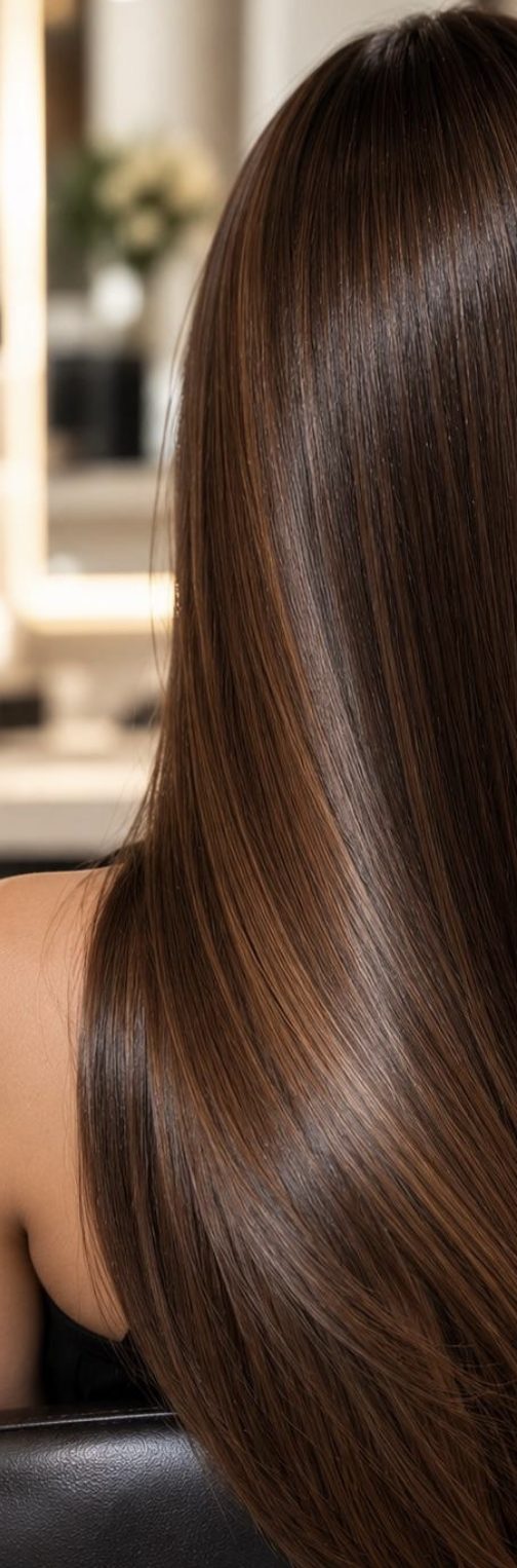 Capelli lunghi lisci e brillanti