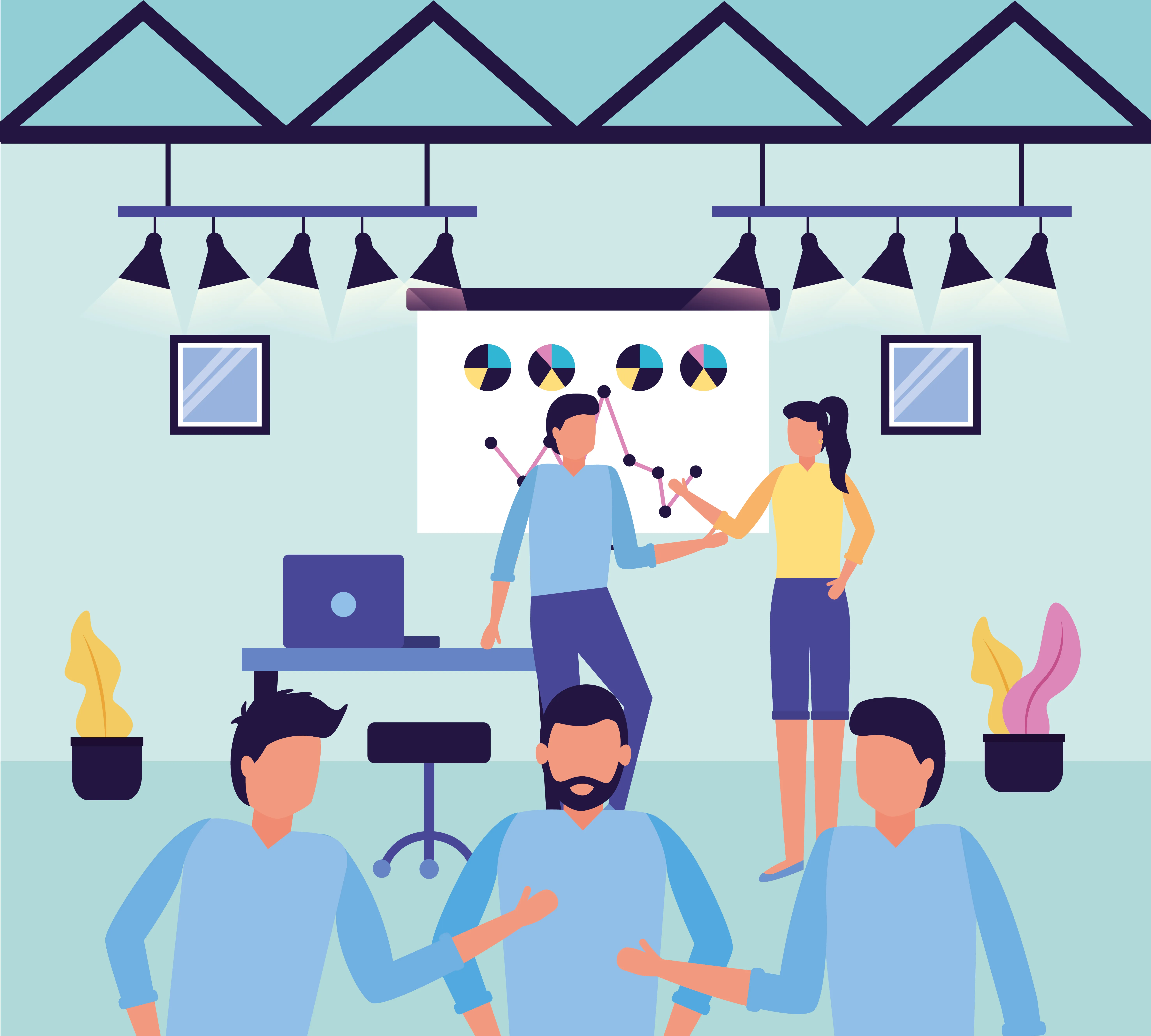 team dat samenwerkt aan de organisatie van een evenement