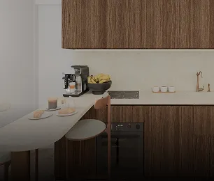 Delcamp a acheté un charmant studio pour y vivre ici le salon