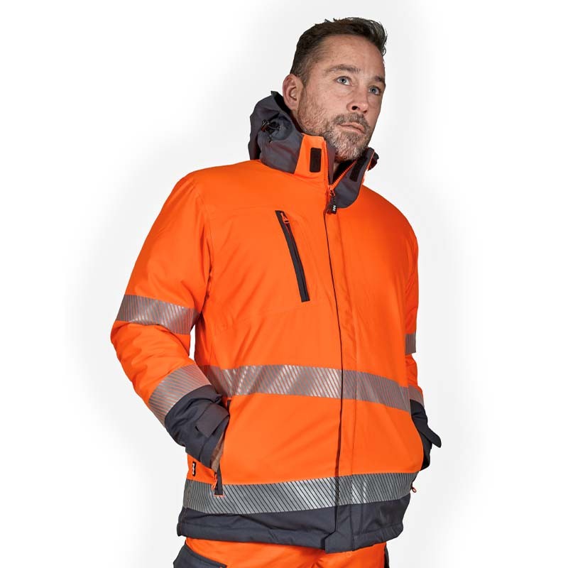 Parka alta visibilidad HOMBRE STARLIGHT Con Guata Monocolor aranja Fluor