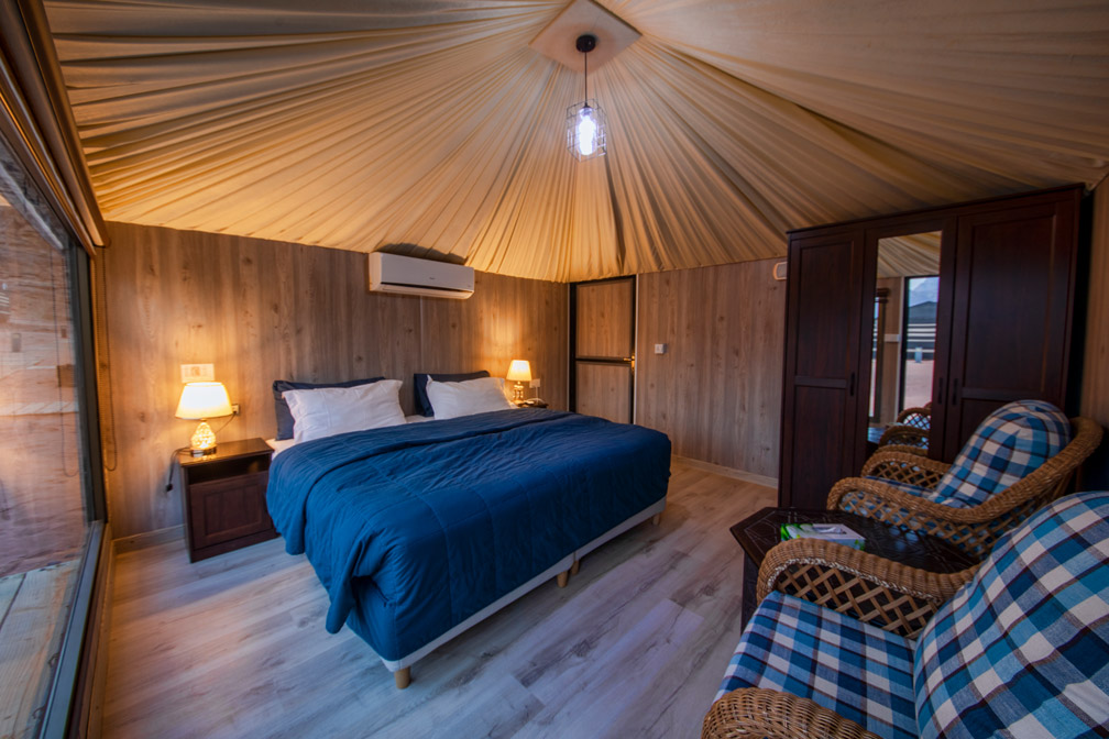 Inside Deluxe tent