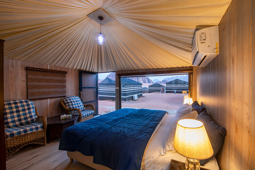 Inside Deluxe tent