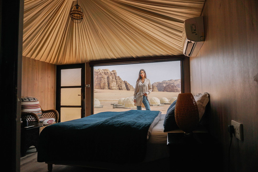 Inside Deluxe tent
