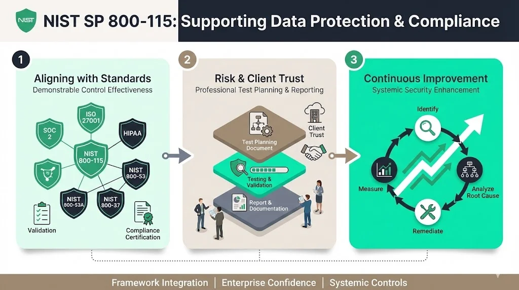 How NIST SP 800-115 supports data protection and compliance posture