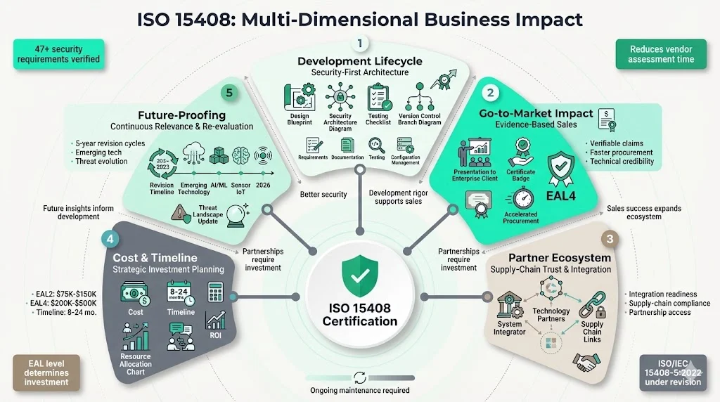 Impact of ISO 15408 on product development, sales and partnerships