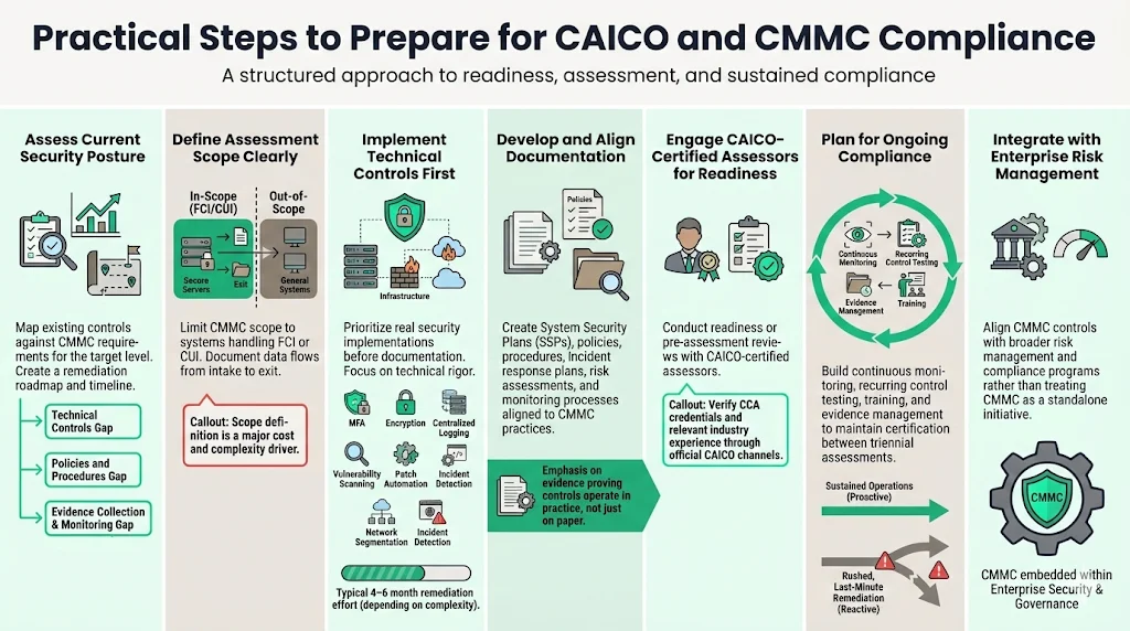 Practical Steps for a Company to Prepare for CAICO/CMMC Compliance