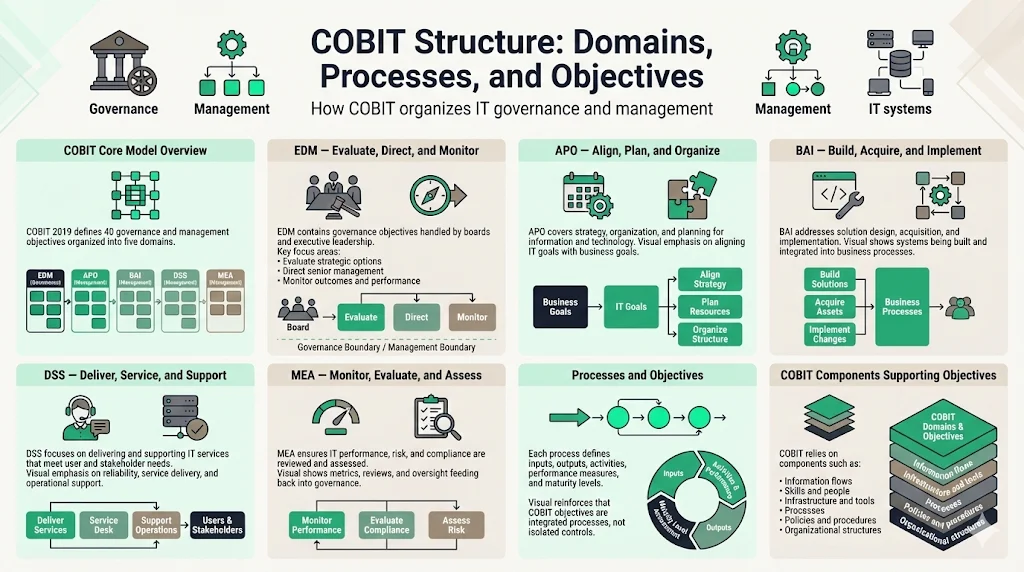 Structure of COBIT: Domains, Processes, and Objectives