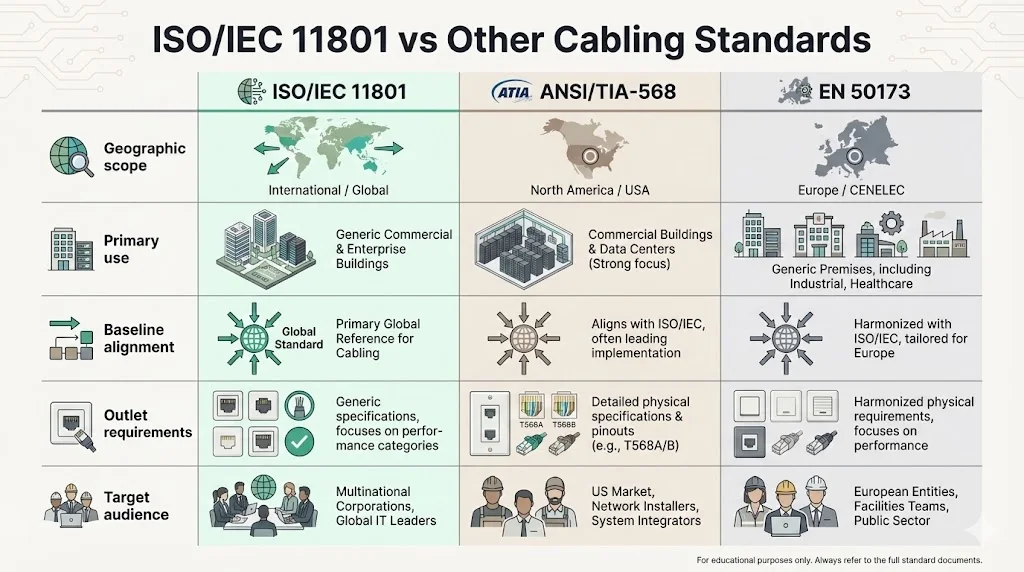 How ISO/IEC 11801 Compares with Other Standards (Regional or Alternative Standards)