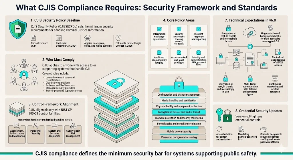 What Does CJIS Compliance Require: The Security Framework & Standards