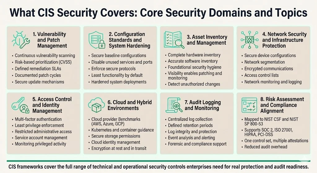 What CIS Security Covers — Security Domains & Topics