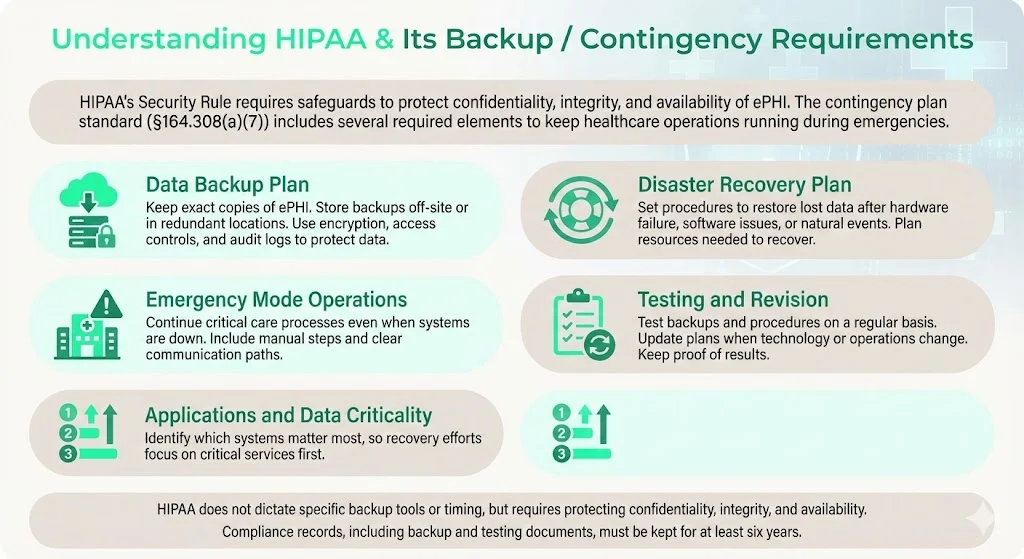 Understanding HIPAA & Its Backup / Contingency Requirements