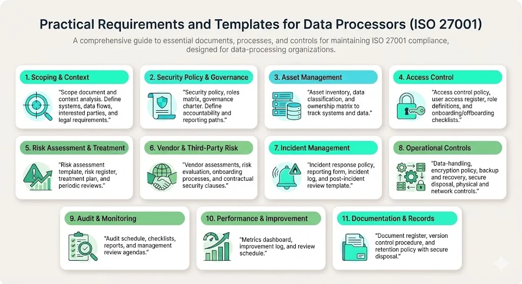 Practical requirements and templates for data processors