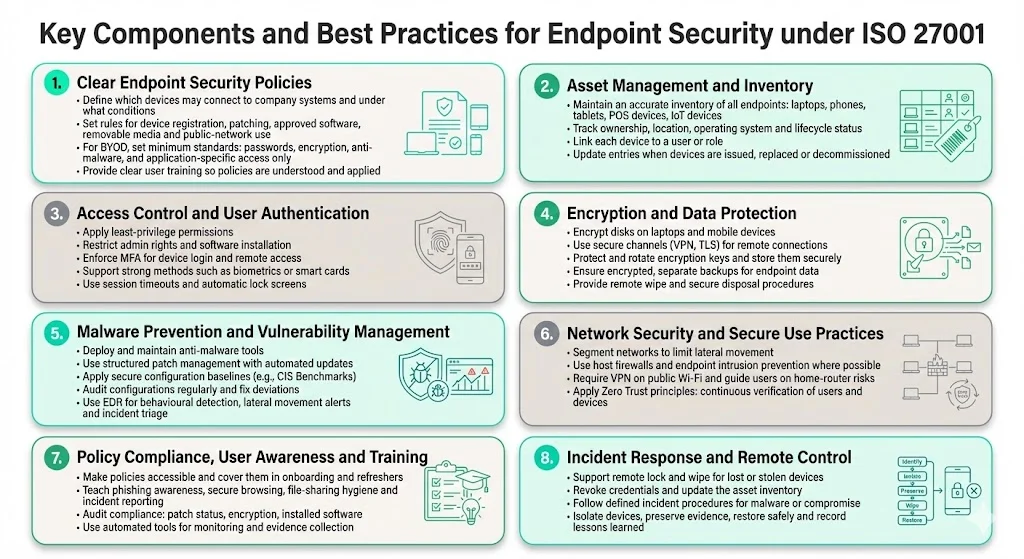 Key Components and Best Practices for Endpoint Security under ISO 27001