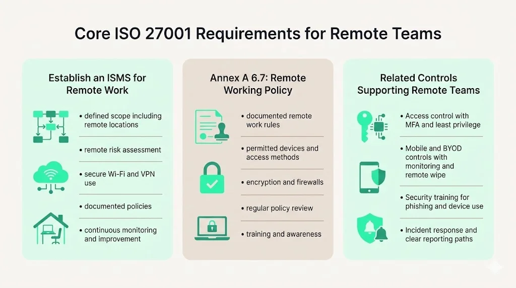 Core ISO 27001 Requirements Relevant to Remote Teams