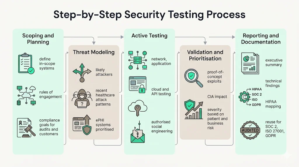 Step‑by‑step testing process