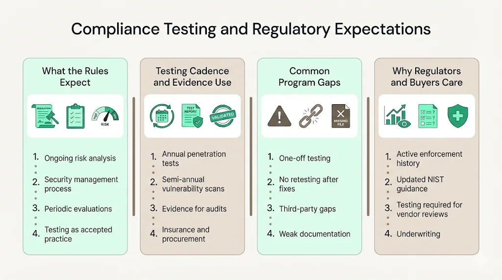 Compliance testing and regulatory expectations