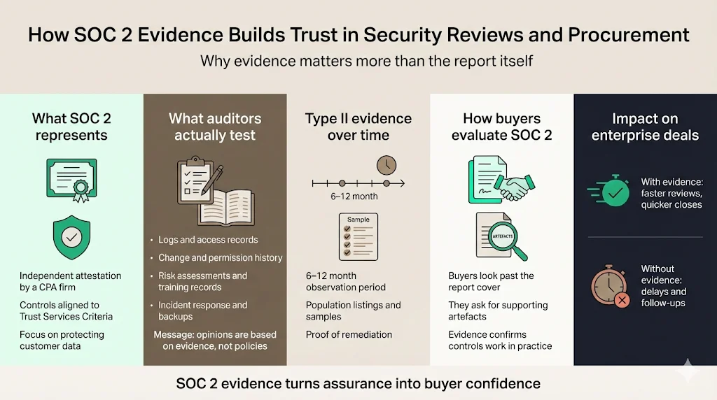 How SOC 2 evidence supports trust during security reviews and procurement