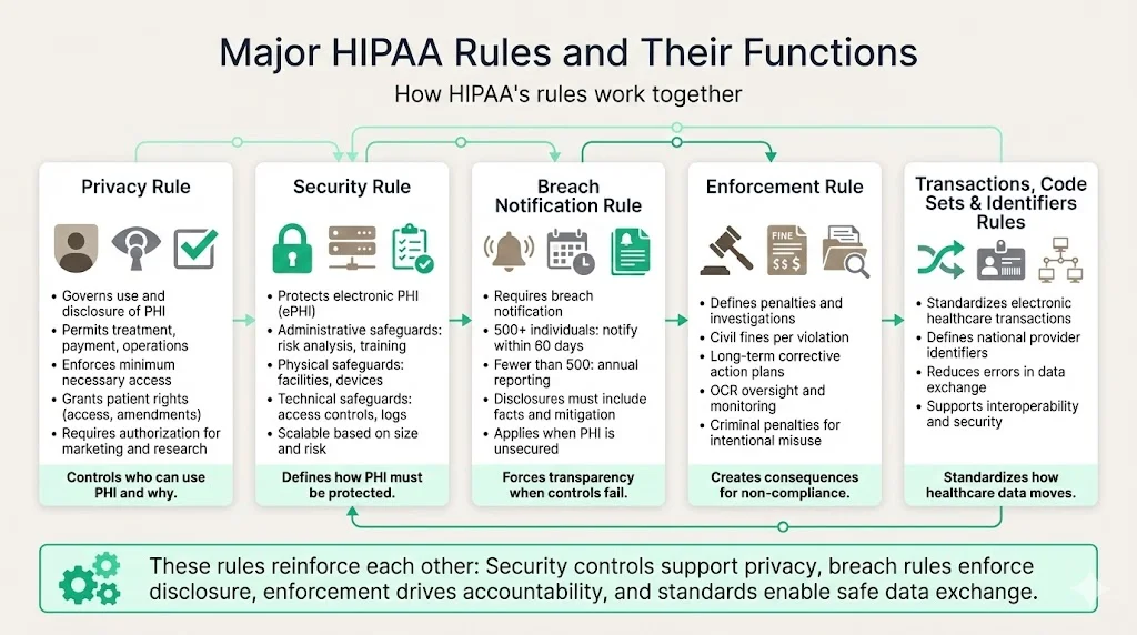 Major HIPAA Rules And Their Functions