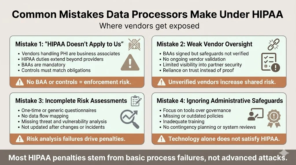 Common mistakes data processors make