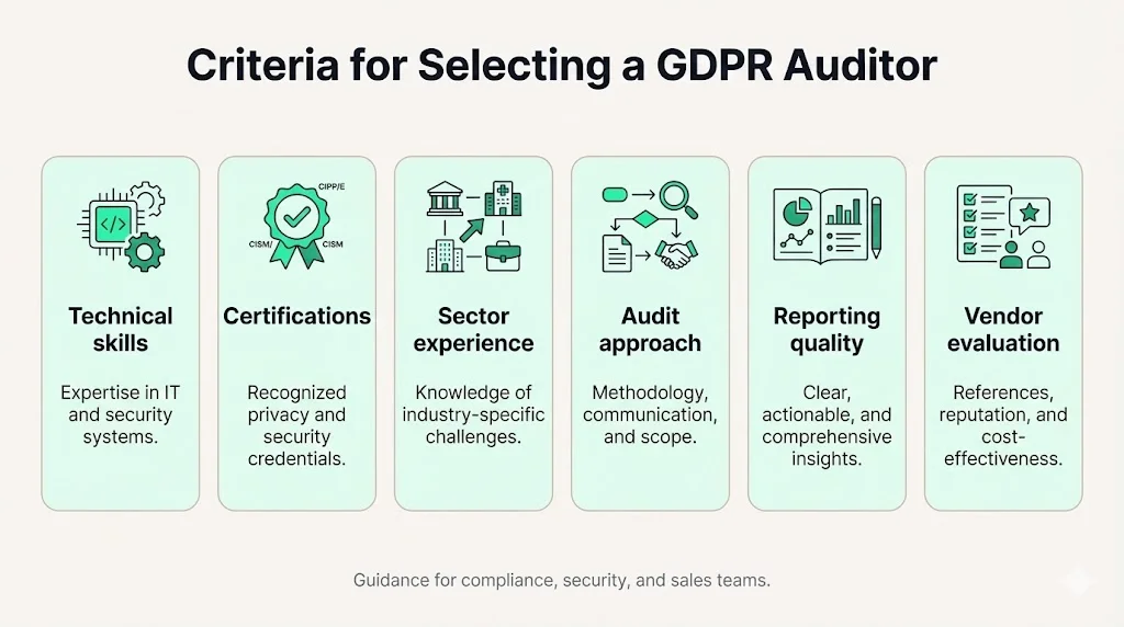 Criteria for selecting a GDPR auditor