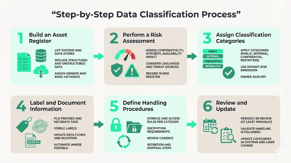 Step‑by‑step data classification process