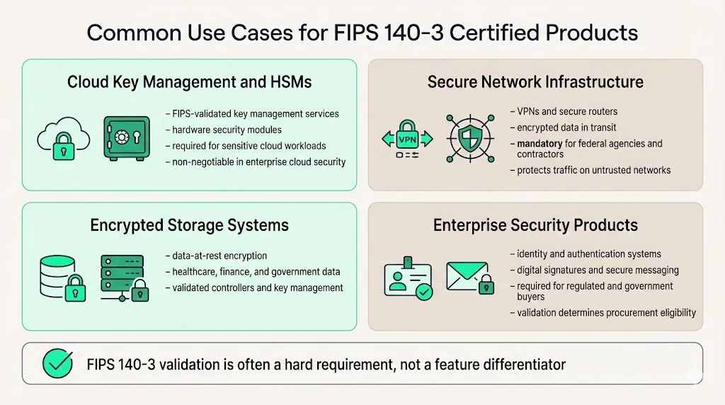 Common Use Cases for FIPS 140-3 Certified Products
