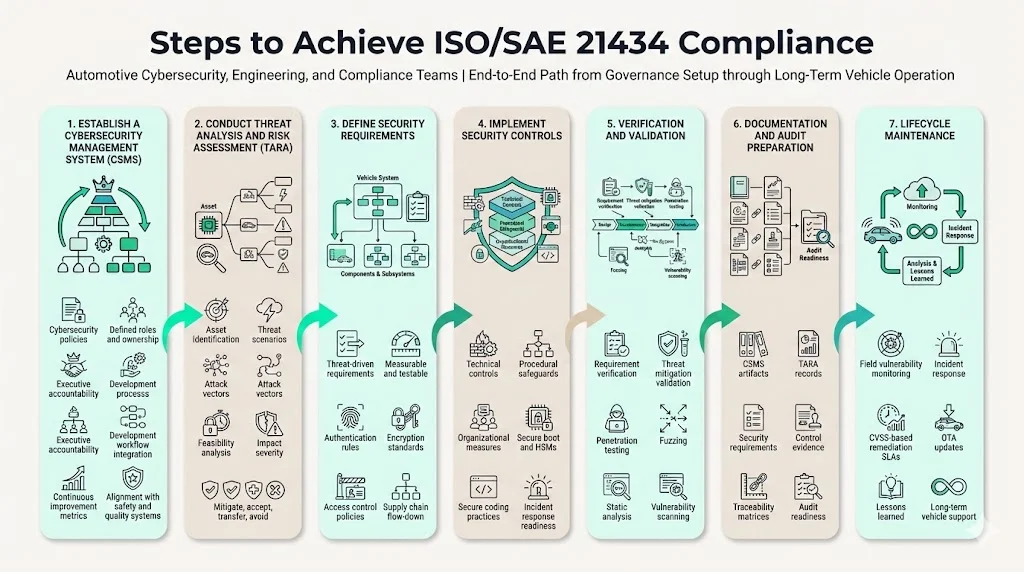 Steps to Achieve ISO/SAE 21434 Compliance