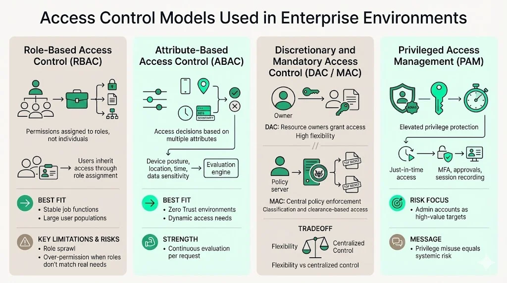 Access Control Models Used in Enterprise Environments