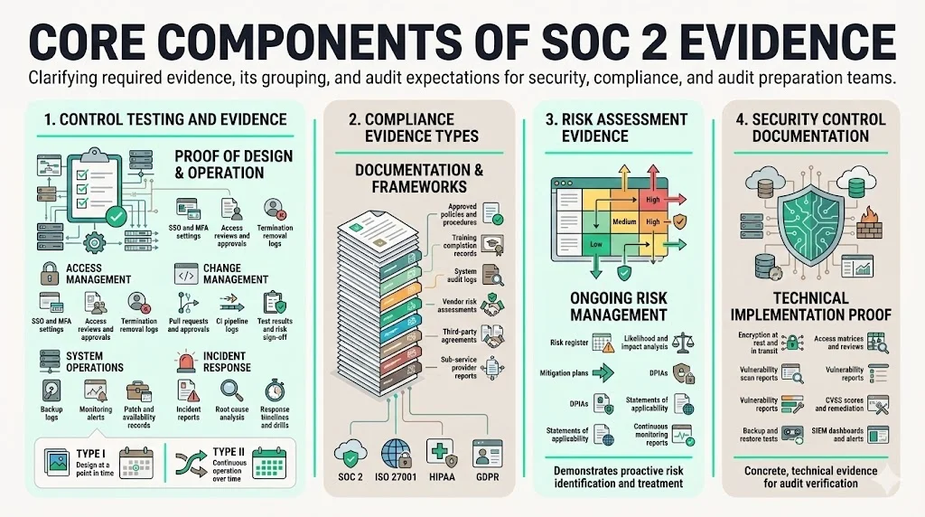 Core components of SOC 2 evidence