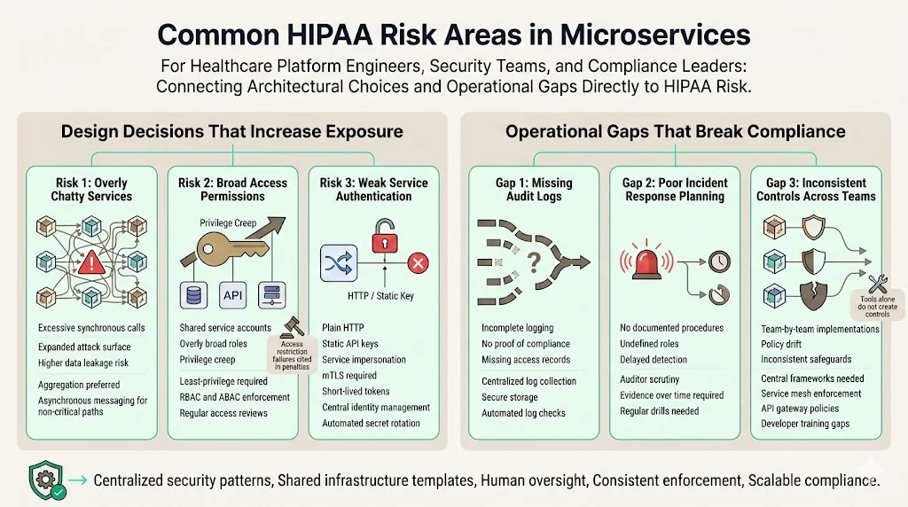 Common HIPAA risk areas in microservices