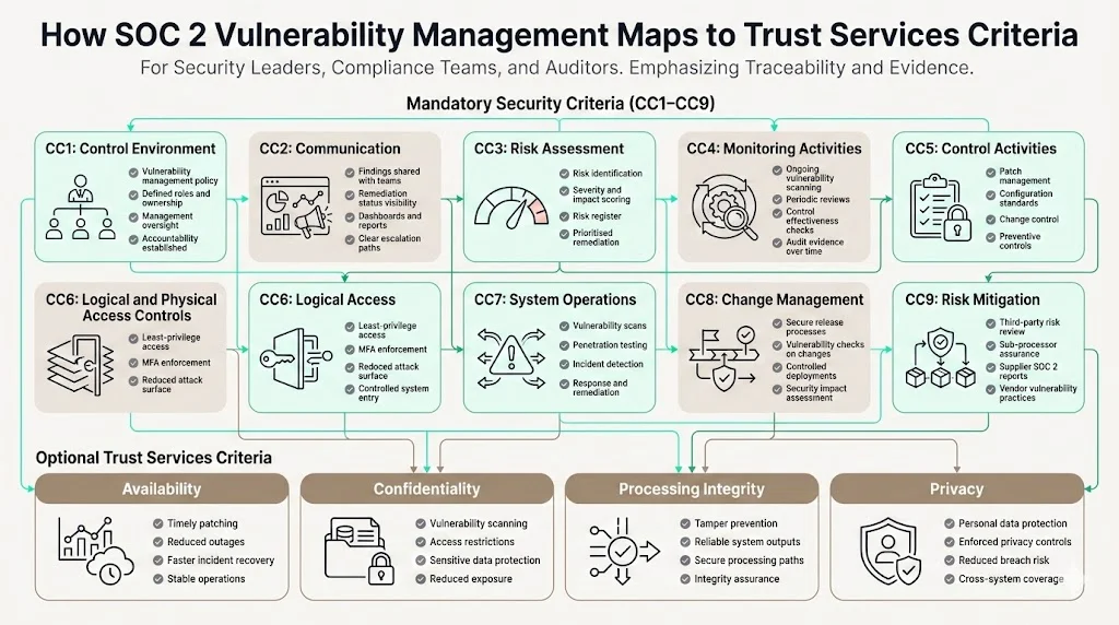 How SOC 2 Vulnerability Management Maps to Trust Services Criteria