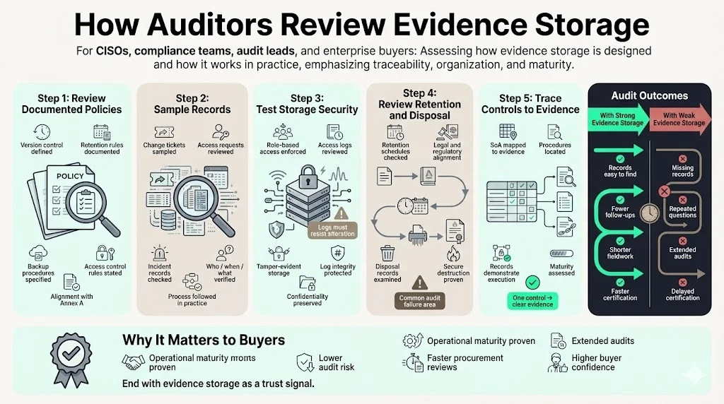 How auditors review evidence storage