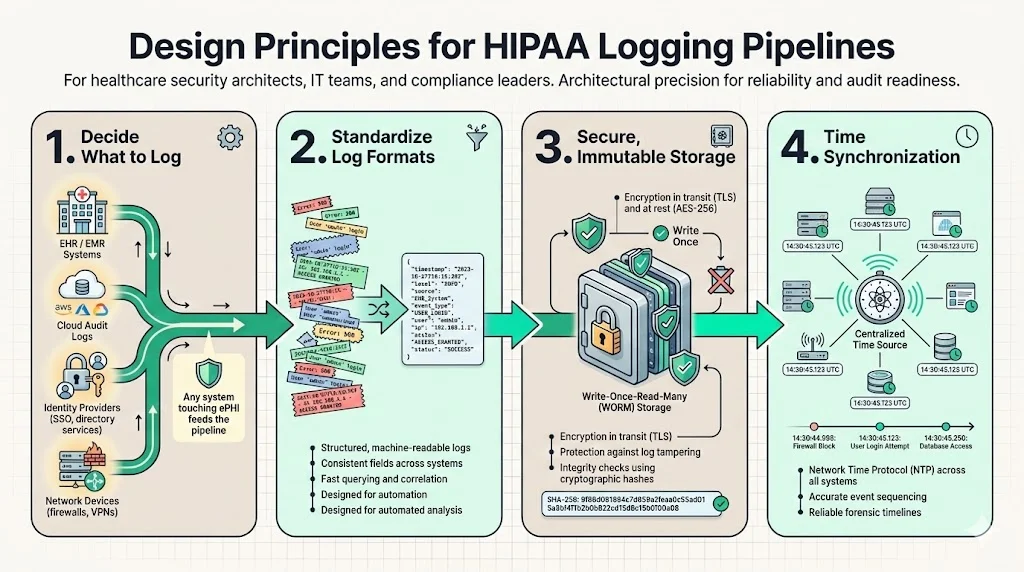 Design Principles for HIPAA Logging Pipelines
