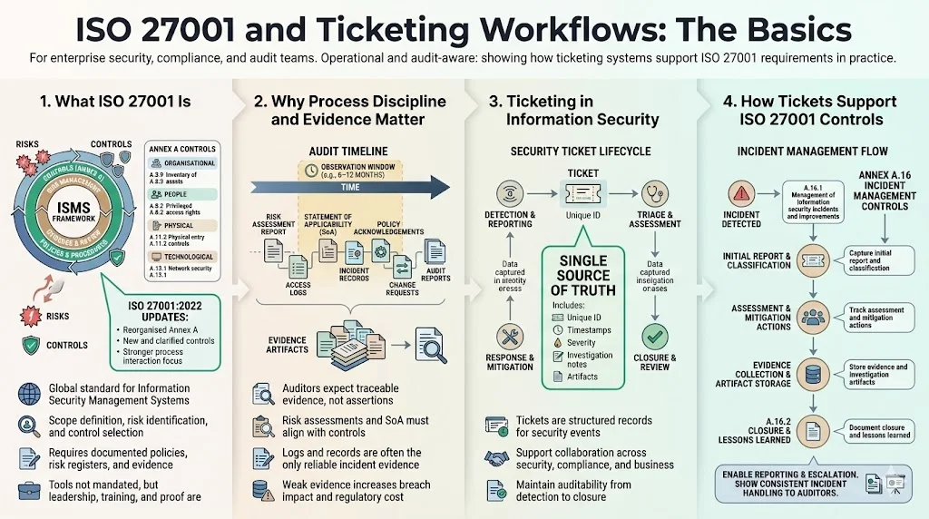 ISO 27001 and Ticketing Workflows: The Basics