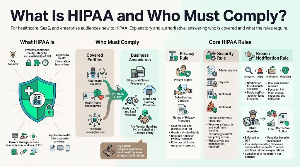 What is HIPAA and who must comply?