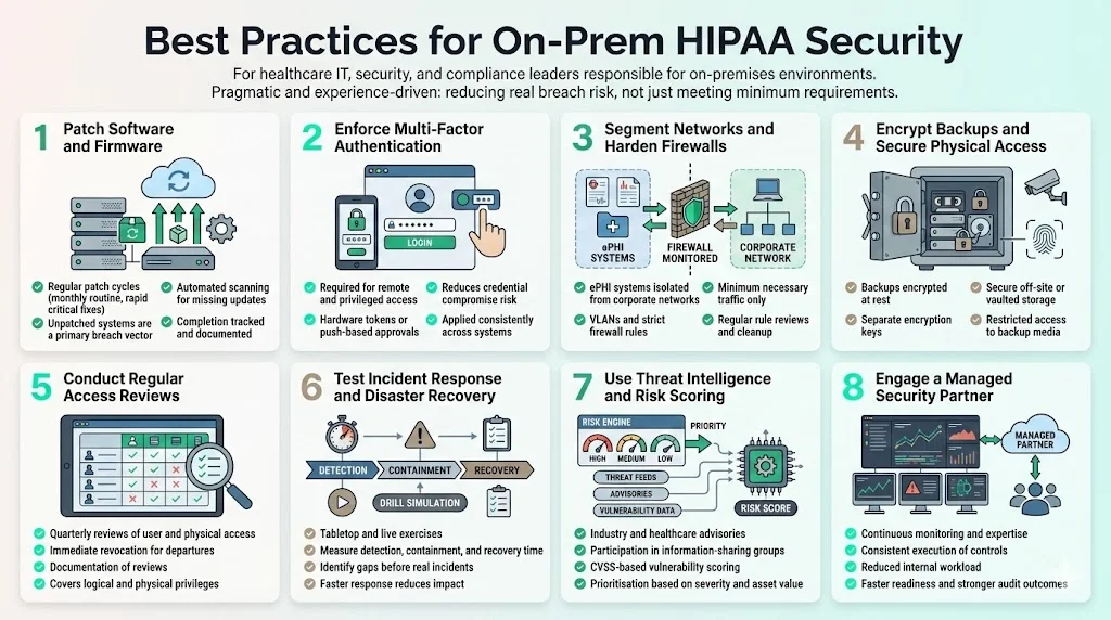 Best Practices for On‑Prem HIPAA Security