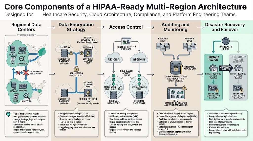 Core Components of a HIPAA‑Ready Multi‑Region Architecture