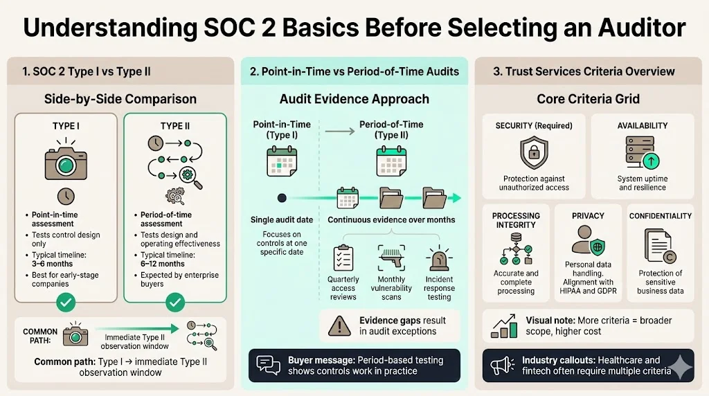 Understanding SOC 2 basics before selecting an auditor