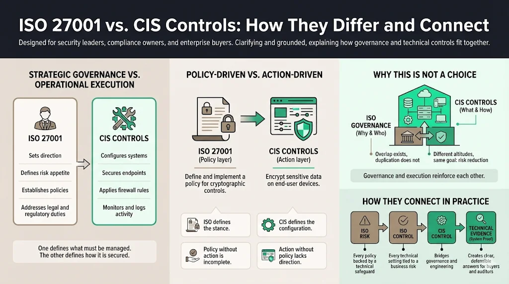 ISO 27001 vs. CIS Controls: How They Differ and Connect