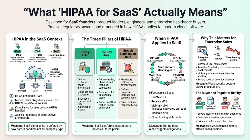 What “HIPAA For SaaS” Actually Means