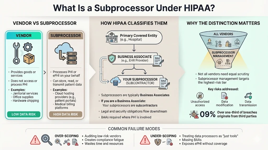 What Is a Subprocessor Under HIPAA?
