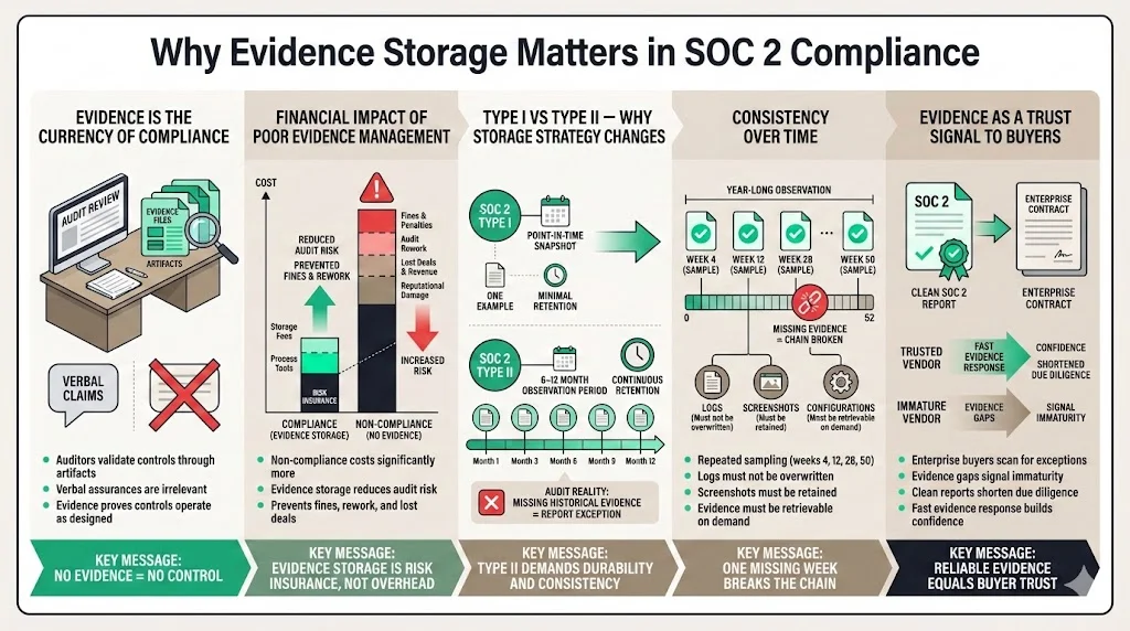 Why Evidence Storage Matters in SOC 2 Compliance
