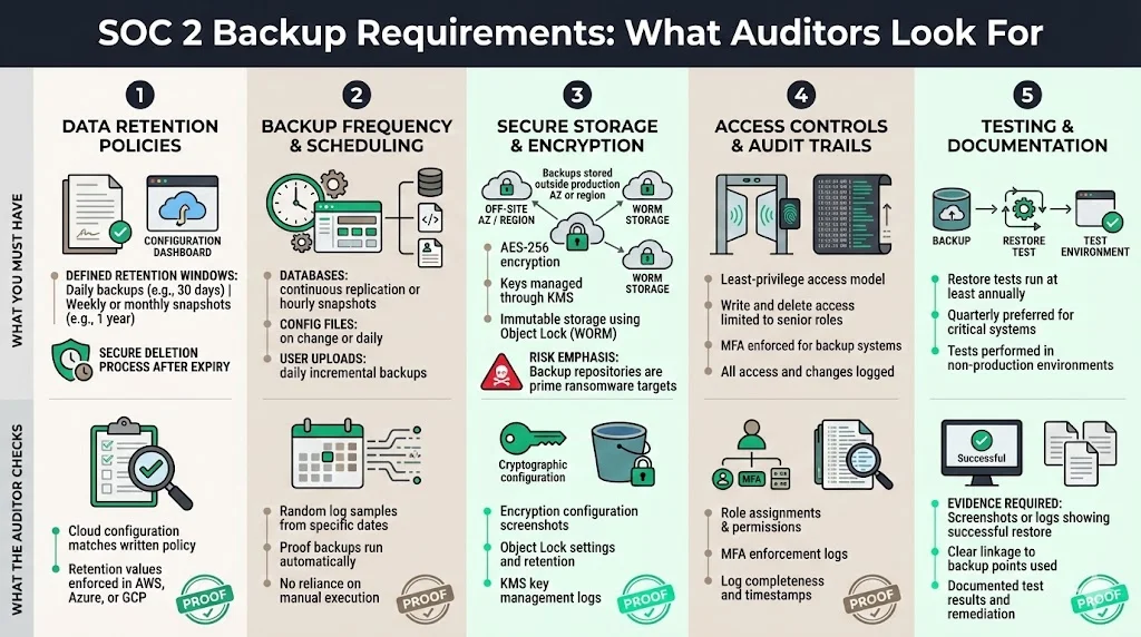 SOC 2 Backup Requirements (What Auditors Look For)